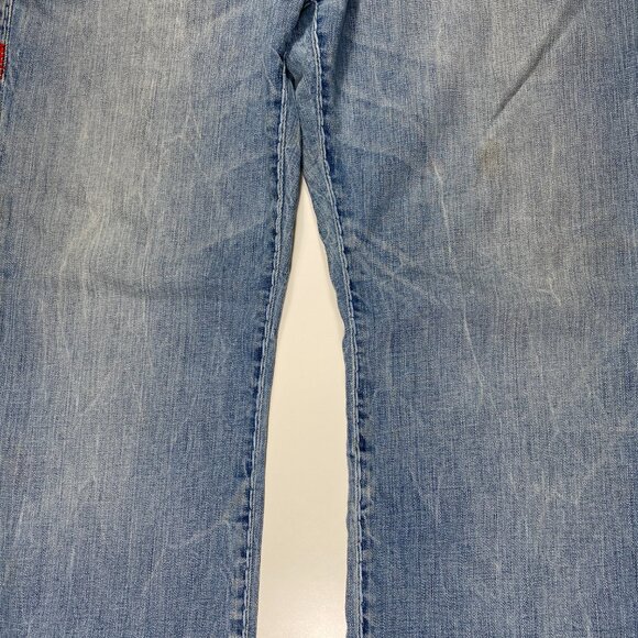 True Religion Ricky w/ Flaps Red Stitch Relaxed Straight Leg Jeans mens 38x32 - Picture 3 of 15